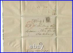 1 Franklin Imperf on 1851 Cover Mobile Alabama to New Orleans LA with Way 1 Mark