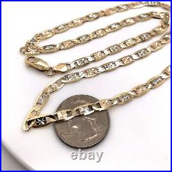 10k Solid Tri Color Gold Valentino Chain Necklace 4.3 mm 24 10.5 Gr
