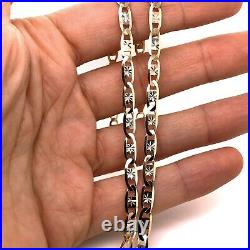10k Solid Tri Color Gold Valentino Chain Necklace 4.3 mm 24 10.5 Gr