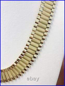 10k Yellow Gold Mens Wide Rolex Link Style Chain Necklace 85.7 Grams 26 20 MM