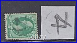 #147 Used Fancy Masonic Square and Compass Cancel in Circle (JH 5/8)