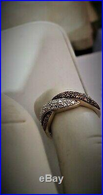 14K Chocolate White Diamond Band Twist Size 5. Perfect for Le Vian Rings