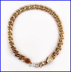 14K Solid Yellow Gold Mens Cuban Anchor Mariner Link Bracelet 22 Grams 6.4 MM 8