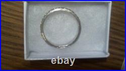 14k White Gold Stamped Vintage Art Deco Engraving Design Wedding Band Ring Sz 8