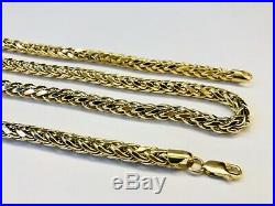 14k Yellow Gold Mens Franco Chain Necklace 24, 4.7 mm 26.1 Grams