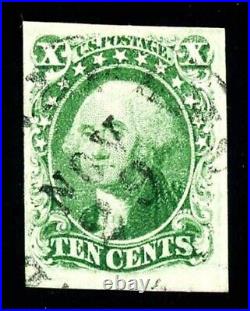 #15 10c Green Type III, USED, VF/XF, town cds cancel, 2011 PSE (graded 85)