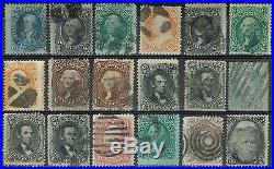 15 USA Nice groupe classic stamps1860-67 used (x18) cv$4,000 +++
