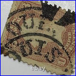 1800's U. S. 3C STAMP WITH DOUBLED ST. LOUIS CANCELS