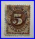 1800’s US 5 POSTAGE DUE STAMP WITH BEADED CIRCLE FANCY CANCEL