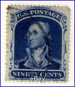1857-61 issue, Scott #39, 90-cent blue Washington, with PFC, rare town circle cl
