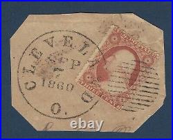 1860 Cleveland Ohio Cancel With Stamp On Paper Piece Amazing Item For Collection