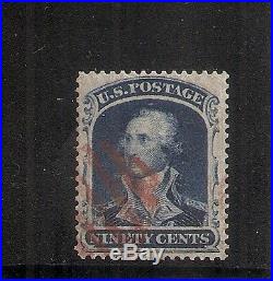 1860 United States Sc# 39, 90 Cents Washington Fine Used, CV $11000.00