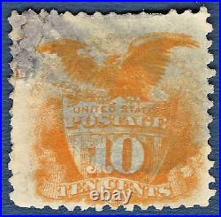1869 US STAMP #116 USED 10c WITH GRILLE