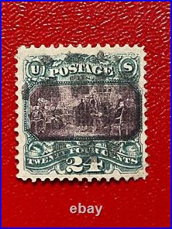 1869 Us Stamp #120 Used 24 Cent Pictorial Issue Great Color And Centering