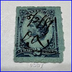 1875 U. S. 2c Revenue Stamp #r152c Rouletted Lady Liberty
