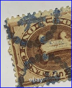 1879/1884 1c Postage Due Stamp Fancy Cancel Blue Beaded Circle With Stars
