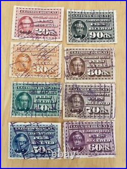 1887 U. S. New York Customs house stamps set of 8 (20 to 90 cent)