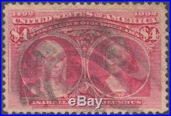 1893 US Columbian $4 Sc 244 Used Cat $1050