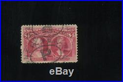 1893 US STAMP SCOTT 244 COLUMBIAN EXPOSITION $4 DOLLAR USED NO GUM NEVER HINGED