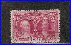 1893 USA Sc# 244, 4 Dollars Columbus Exposition Used, CV $1350.00
