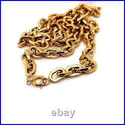 18k Yellow Gold Mens Square Link Chain Necklace 30, 7.8 MM 28 Grams