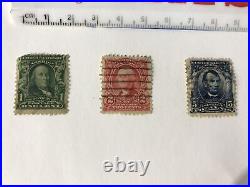 1901 vintage postage stamps used 3 Stamps Included