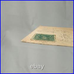 1908 POSTCARD with BENJAMIN FRANKLIN 1 Cent Green Stamp 1902-1910 Antique VTG