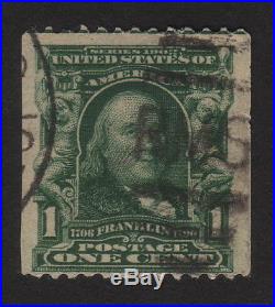 1908 US, 1c stamp, Used, Benjamin Franklin, Sc 316, Cv 150000$+ if genuine