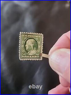 1910 Benjamin Franklin 1 Cent Stamp Green. Rare. EXM-MINT. ESTATE FIND