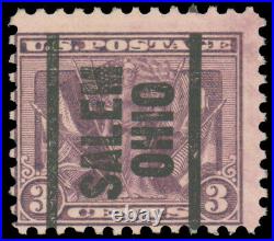 1919 3c DEEP RED VIOLET USED #537a bold and vibrant color Salem Ohio pre-cancel