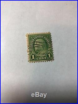 1923 Scott 552 Rare U. S. Ben Franklin used and cancelled one cent stamp