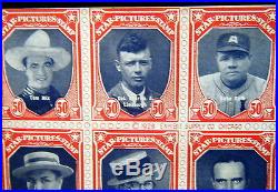 1929 Exhibit Star Picture Stamps Postcard DEMPSEY BABE RUTH CHAPLIN TOM MIX