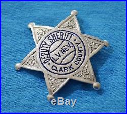 1930s Clark County Las Vegas NV Deputy Sheriff Badge LA Stamp & Stationery Co