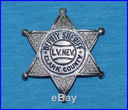 1930s Clark County Las Vegas NV Deputy Sheriff Badge LA Stamp & Stationery Co