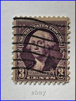 1932 US 3 Cent George Washington Stamp Purple / Violet Tough to find! LOOK