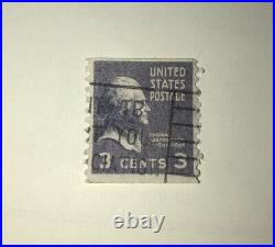 1932 Violet Thomas Jefferson 3 Cents US Postage Stamp Vintage Rare