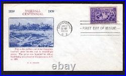 1939 Baseball Centennial FDC Collection Cooperstown, NY Issues