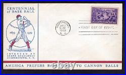 1939 Baseball Centennial FDC Collection Cooperstown, NY Issues