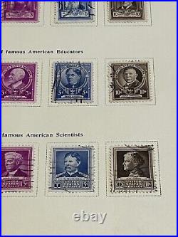 1940 Us Stamps Complete Album Page American Authors Poets Educators Scientists