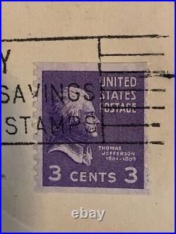 1941 US 3 cents stamp on envolop
