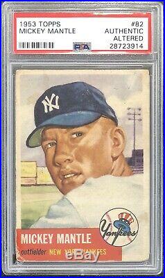 1953 Topps Mickey Mantle #82 PSA Authentic Altered (Stamp, Back)