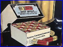 1970s FEDERAL HI-POWER Shells Stamped Steel Ammunition Retail Sign Watch Video
