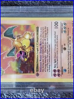 1999 Pokemon Base First Edition CHARIZARD Shadowless HoloThick Stamp BGS 8.5