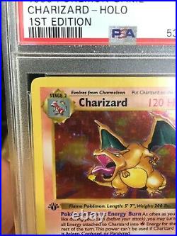 1999 Pokemon Base Set 1st Edition Shadowless Charizard 4/102 PSA 5 Thick Stamp