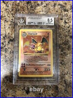 1999 Pokemon Base Set 1st Edition Shadowless Holo Charizard THICK STAMP #4 BGS 8