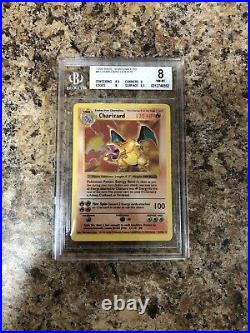 1999 Pokemon Base Set 1st Edition Shadowless Holo Charizard THICK STAMP #4 BGS 8