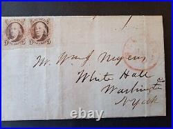 19th century used us stamps Scott #1 red brown pair on cover Scott CV $1100