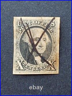 19th century used us stamps Scott #2 Scott CV $800