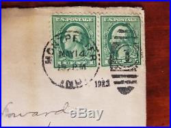 2 Rare Green Paper George Washington 1 Cent Stamps Used Rotary 10 Perf