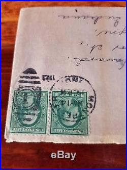 2 Rare Green Paper George Washington 1 Cent Stamps Used Rotary 10 Perf